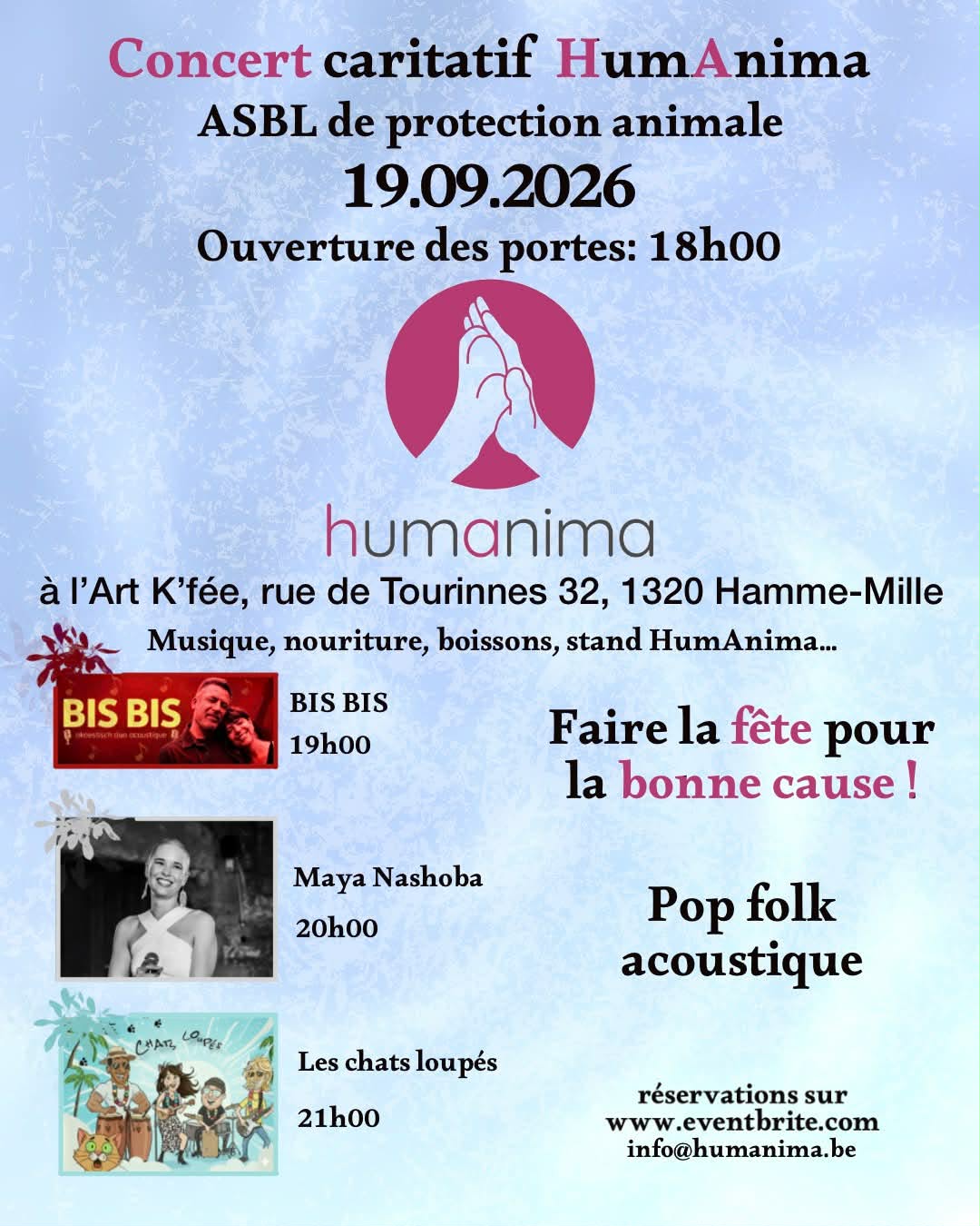 Affiche du concert caritatif HumAnima du 19 septembre 2026